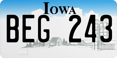 IA license plate BEG243