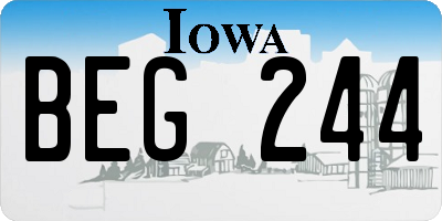 IA license plate BEG244