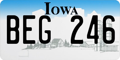 IA license plate BEG246