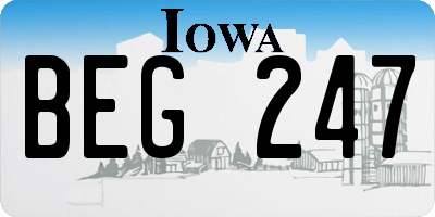 IA license plate BEG247