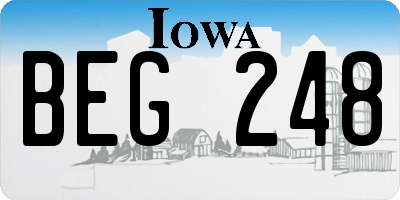 IA license plate BEG248