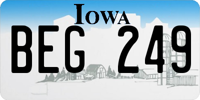 IA license plate BEG249