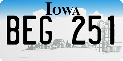 IA license plate BEG251