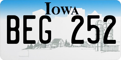 IA license plate BEG252