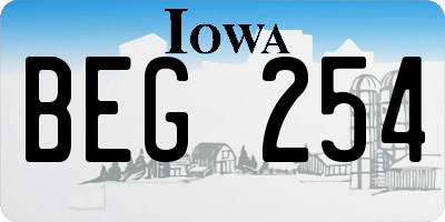 IA license plate BEG254