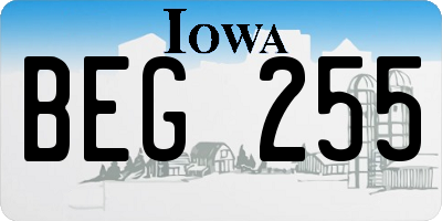 IA license plate BEG255