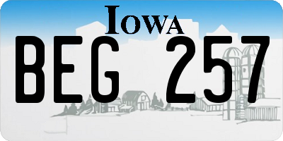 IA license plate BEG257