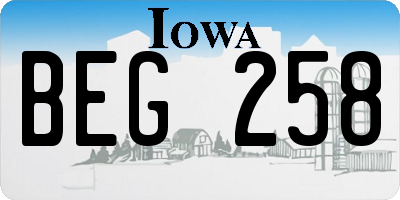 IA license plate BEG258
