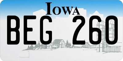 IA license plate BEG260