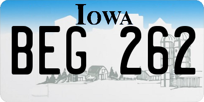 IA license plate BEG262