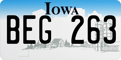 IA license plate BEG263