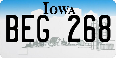 IA license plate BEG268