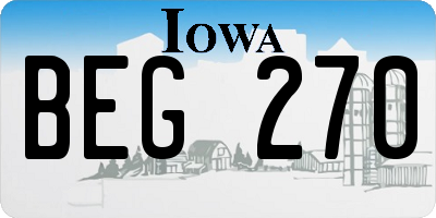 IA license plate BEG270