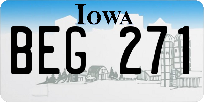 IA license plate BEG271