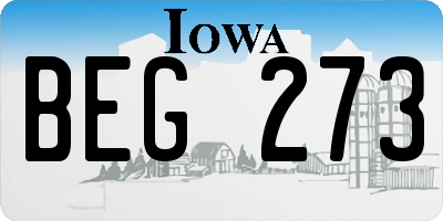 IA license plate BEG273