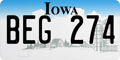 IA license plate BEG274