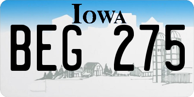 IA license plate BEG275