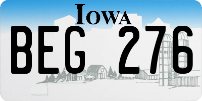 IA license plate BEG276