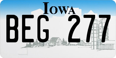 IA license plate BEG277
