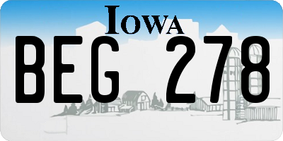IA license plate BEG278