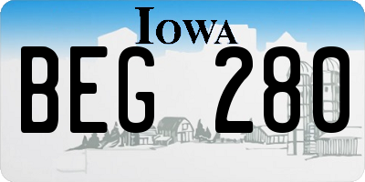 IA license plate BEG280