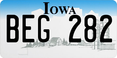 IA license plate BEG282