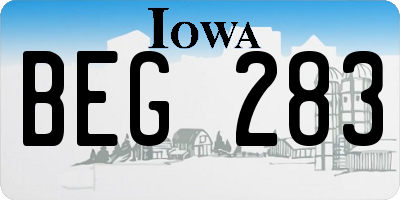 IA license plate BEG283