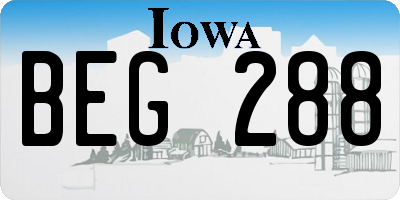 IA license plate BEG288