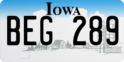 IA license plate BEG289