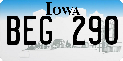 IA license plate BEG290