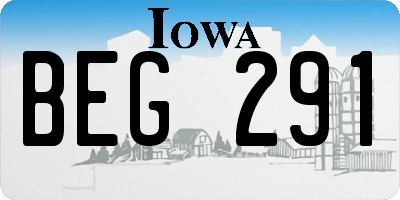 IA license plate BEG291