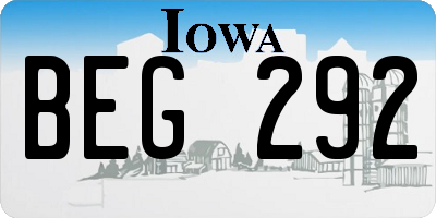 IA license plate BEG292