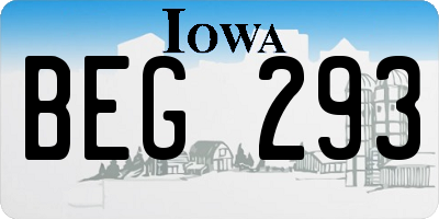 IA license plate BEG293
