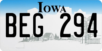 IA license plate BEG294