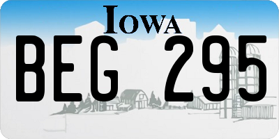 IA license plate BEG295