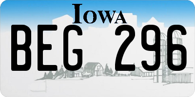 IA license plate BEG296