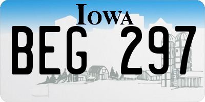 IA license plate BEG297