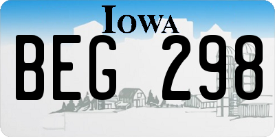 IA license plate BEG298
