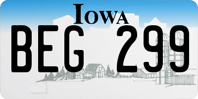 IA license plate BEG299