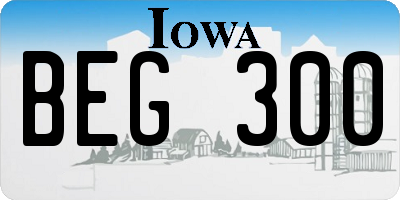 IA license plate BEG300
