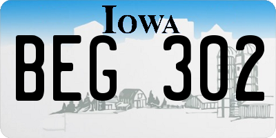 IA license plate BEG302