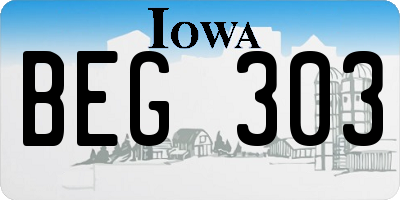 IA license plate BEG303