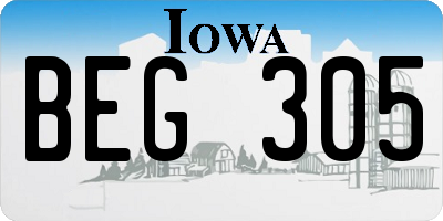 IA license plate BEG305