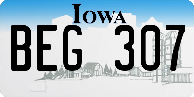 IA license plate BEG307