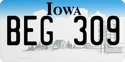 IA license plate BEG309