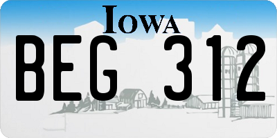 IA license plate BEG312