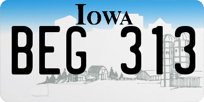 IA license plate BEG313