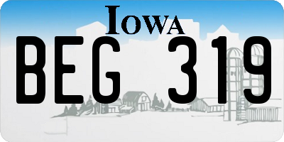 IA license plate BEG319