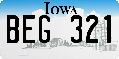 IA license plate BEG321