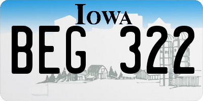 IA license plate BEG322